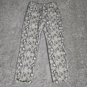 FRAME Jeans Women's 26 Beige Le High N Tight Straight Python Print